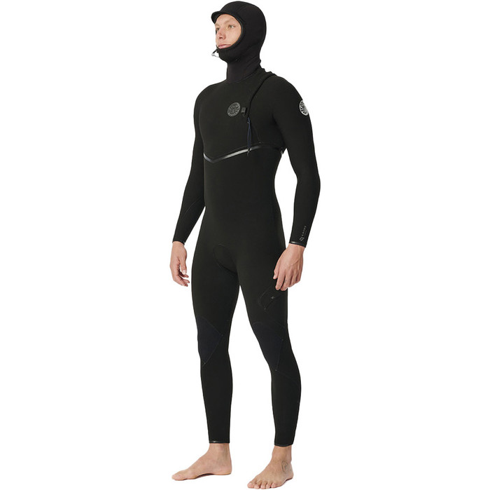 2023 Rip Curl Mens E-Bomb 4/3mm Zip Free Hooded Wetsuit 14RMFS - Black